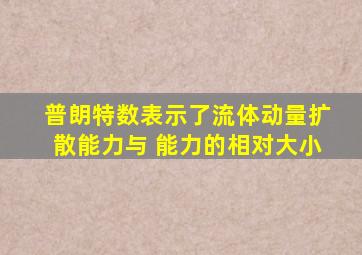 普朗特数表示了流体动量扩散能力与 能力的相对大小